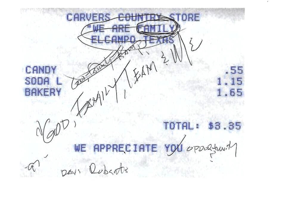 Historical receipt image